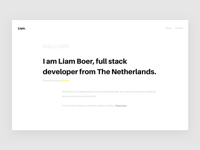 Liam Boer portfolio web design