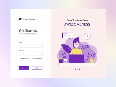 Event Planner - Sign In event event planner event planning illustration log in sign in ui web design