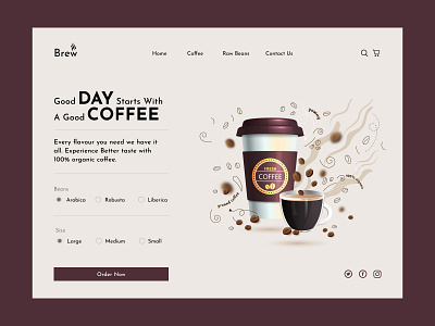 Brew - landing page for coffeeshop