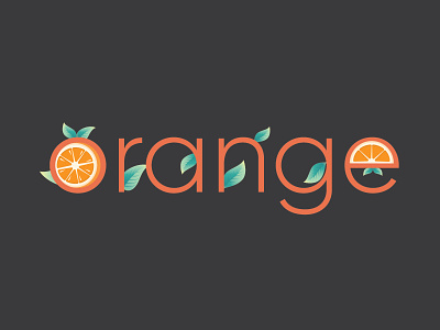 Orange dark mode illustration leaf logo