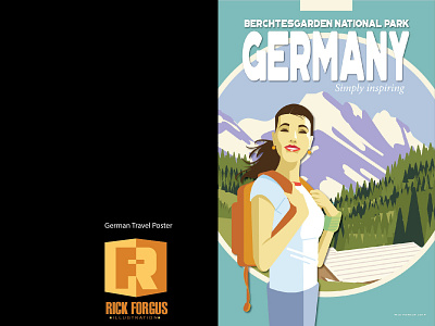 German Travel Poster design illustration poster