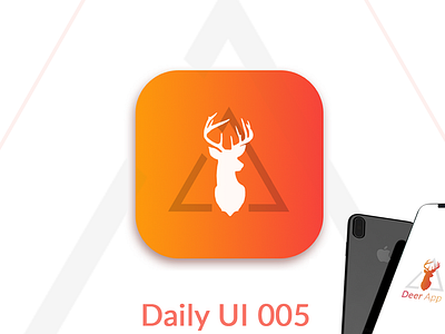 Deer App Icon Concept app icon dailui dailyui005 deer gradient icon orange