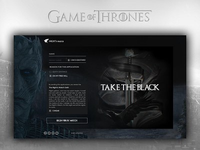 Game Of Thrones - Night's Watch Appliaction