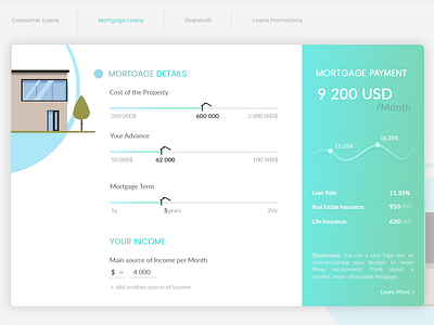 Mortgage Calculator Daily UI 004 bank calculator daily ui dailyui 004 mortgage