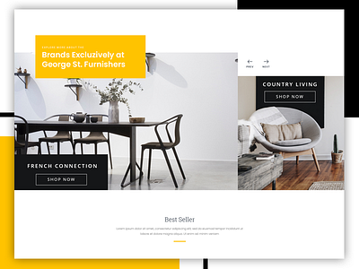 Furniture Index Page black furniture website index page landing page white yellow