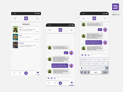 Daily UI - #013 -Direct Messaging application creativity figmaappdesign figmadesign mobileapp mobileapplication uidesign userexperience userexperiencedesign userinterface