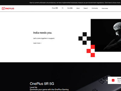 oneplus Home page branding design uiux ux