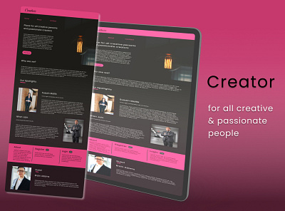 Creator - a web template design branding icon minimal uiux ux vector web