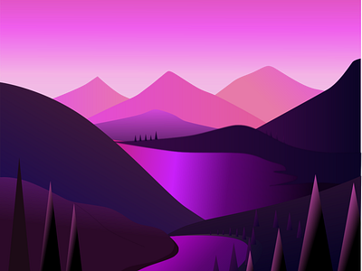 Landscape Drawing | vector art | illustration