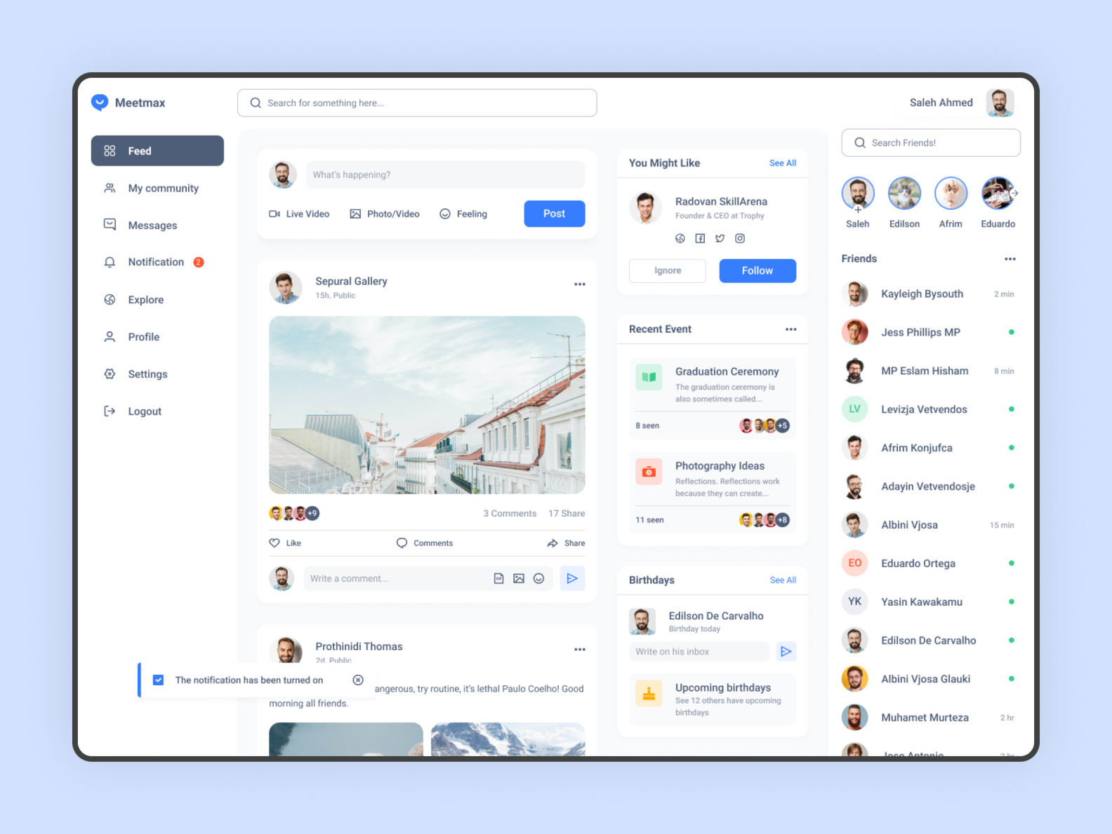 Social Media Design web Ui by Khairul Islam on Dribbble