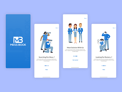 Onboarding Screens For a Mobile App branding design flat minimal mobile app ui ux