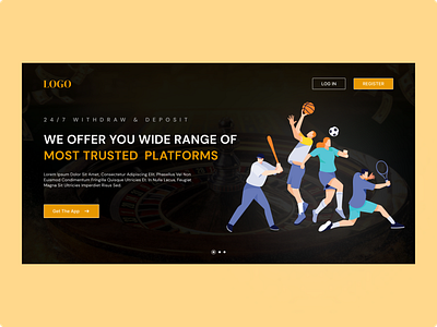 Online sports betting system (hero section) design sports ui ux web