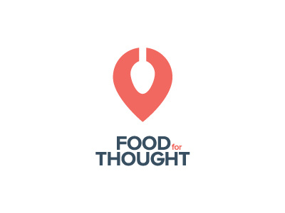 Food For Thought cafe food icon location logo pin restaurant search spoon