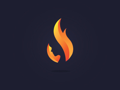 Flames Of The Firehawk fire fire woman firehawk flame flames gradient icon logo logo design rebound woman