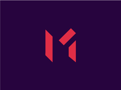 Negative Space M lettermark logo m monogram negative space