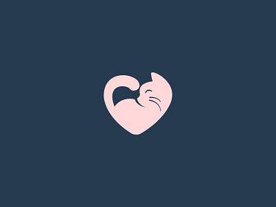 Cat + Heart cat heart icon kitty logo logo design love makeup tail