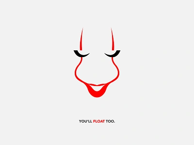 Pennywise the dancing clown. clown design horror illustration minimalism minimalistic movie movie poster movie posters pennywise pennywise the clown vector