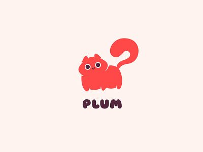 Plum the phat cat. cat cute design icon illustration kitty logo logo design plum red vector