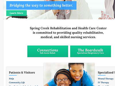 Spring Creek Cares health ui ux web design website