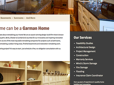 Renovations by Garman flat web design website