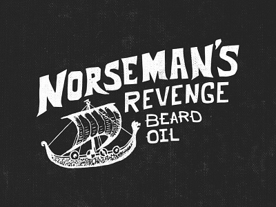 Norsemans Revenge Dark beard hand drawn lettering long boat longboat typography