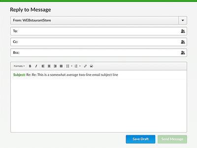 Mailroom Reply email ui user interface