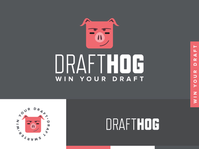 Drafthog Brand branding draft fantasy football hog logo pig