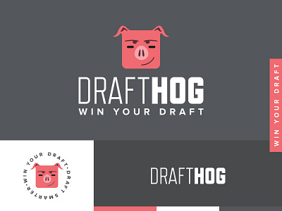 Drafthog Brand branding draft fantasy football hog logo pig