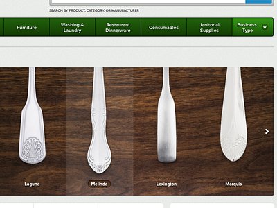 Skeuomorphic Flatware Carousel skeuomorphic skeuomorphism ui user interface design