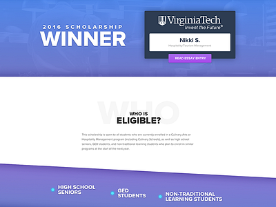 Scholarship Page scholarship ui web design website