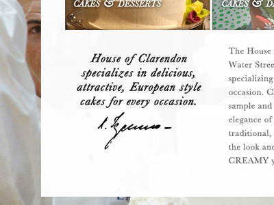 House of Clarendon cakes web design wedding