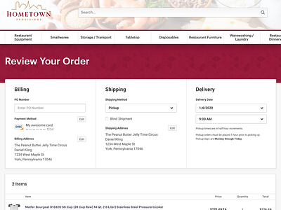 Review Your Order UI