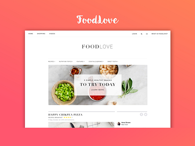 Food Love blog clean creative design food landing page sort ui ux web