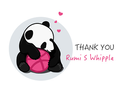 Thank You Rumi Sakuraeda whipple dribbble first-shot invitation panda thank-you