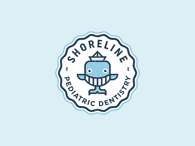 Shoreline Pediatric Dentistry blue dentist houston htx logo paper hat pediatric seal smile texas whale