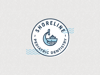 Shoreline Circle Whale blue dentist houston htx logo ocean paper hat pediatric smile texas waves whale
