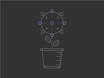 Diagramatic Flower data diagram flower houston illustration pot purple science tx