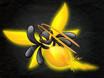 Firefly character firefly illustration mascot power speed thunder vector