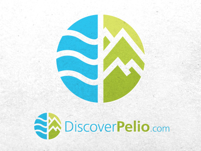 DiscoverPelio.com logo beach blue circle combination discover forest greece green guide holidays logo logotype mountain nature pelio pilio sea top travel vacations water