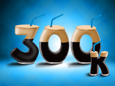300K 300 coffee drink frappe illustration nescafe typography
