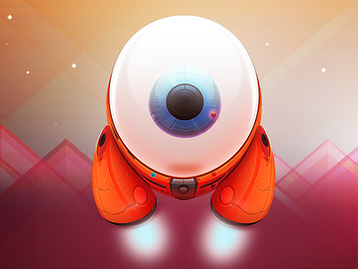 ServAlarm alarm alert eye flying illustration mascot mechanic robot server