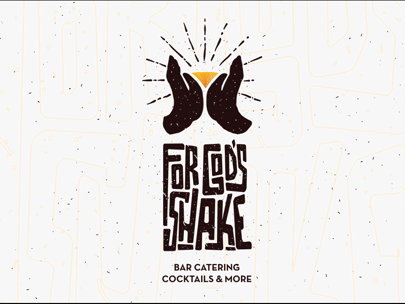 For God's Shake bar cocktail custom drink god hands logo pray typography