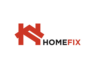 HomeFix e shop f h home house logo logotype red tools