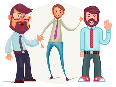 dudes with beards beard cartoon illustration man office tie vector