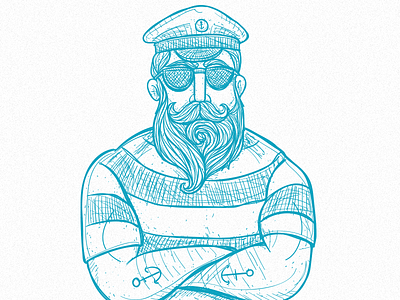 El Capitan - Incrediblue beard captain hat illustration marine sail sailor sunglasses