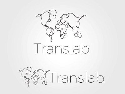 Translab logo globe line art logo map translation world