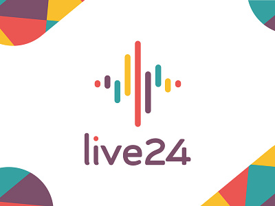 Live24 colours lines logo music portal pulse radio variety wave web