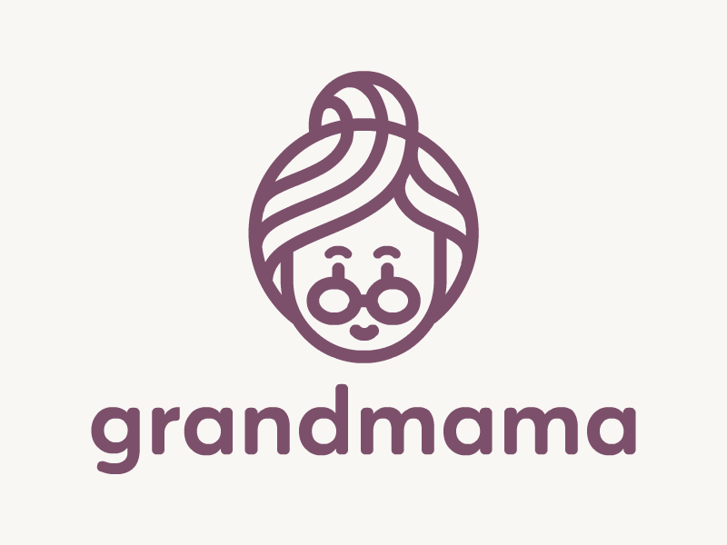 Grandmama and Grandpapa logos grandfather grandmama grandmother grandpapa granny lady man moustache nana old senior
