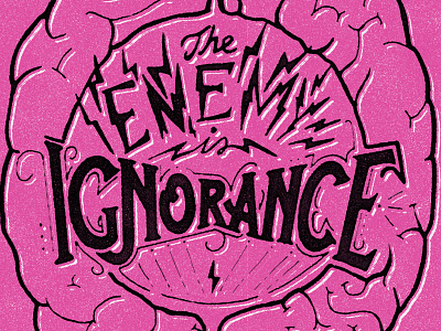 The Enemy is Ignorance gay rights handlettering mural street art type