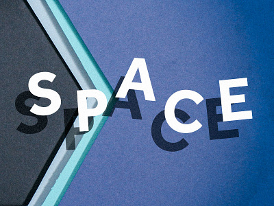 Space paper paper cutout typography